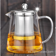 Infusor de té de tetera de vidrio de metal pyrex